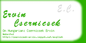 ervin csernicsek business card